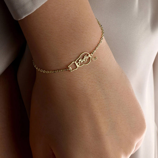 Pulsera personalizada con nombre de gato