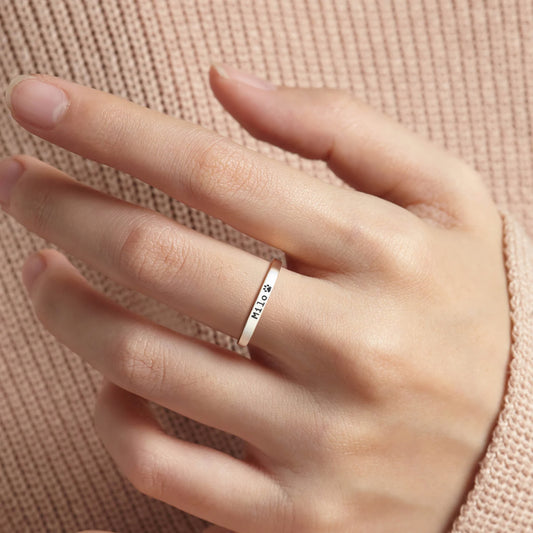 Anillo personalizado con nombre de mascota