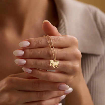 Collar personalizado con nombre y pata de corazón